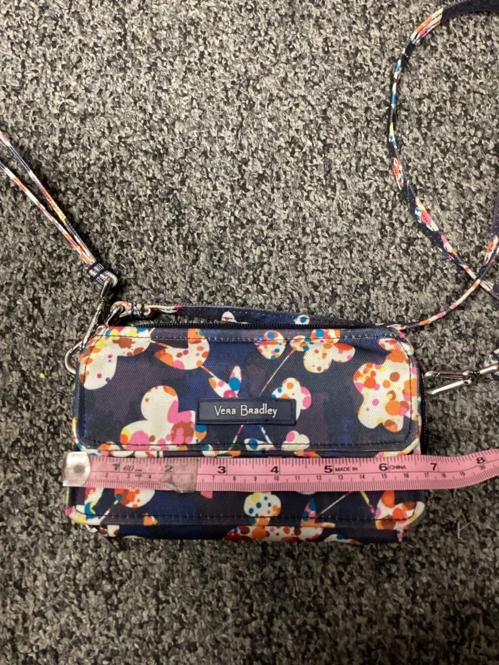 Vera Bradley Floral Wristlet Wallet Purse With Strap Multicolor  Zip Closure Car - Picture 4 of 10